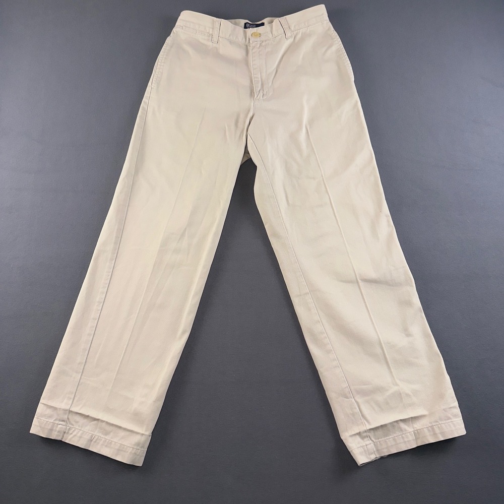 Polo Ralph Lauren Boys Classic Chino Pants Beige Tan Size 12 Cotton Twill
